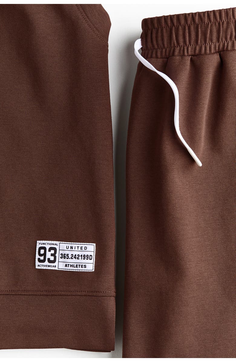 H&M Sleeveless Sports Hoodie Set With Drymove, Alternate, color, Dark Brown