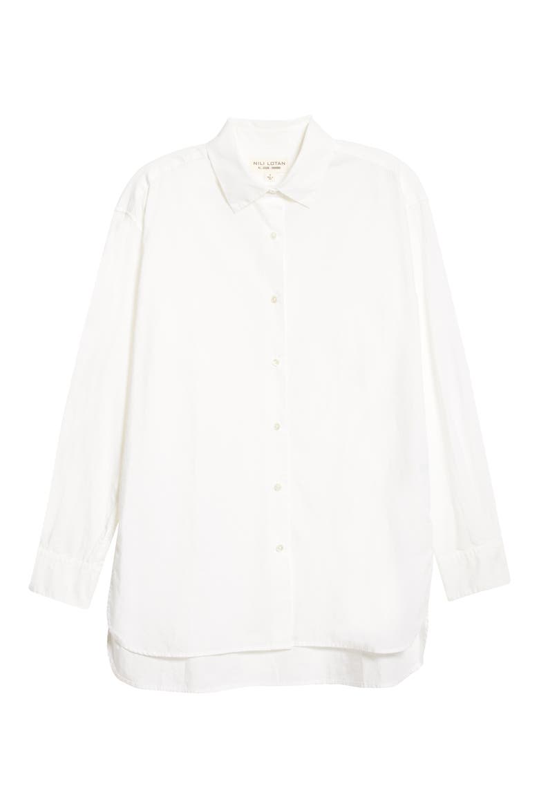 Women's Yorke High/Low Poplin Shirt, Alternate, color, WHITE
