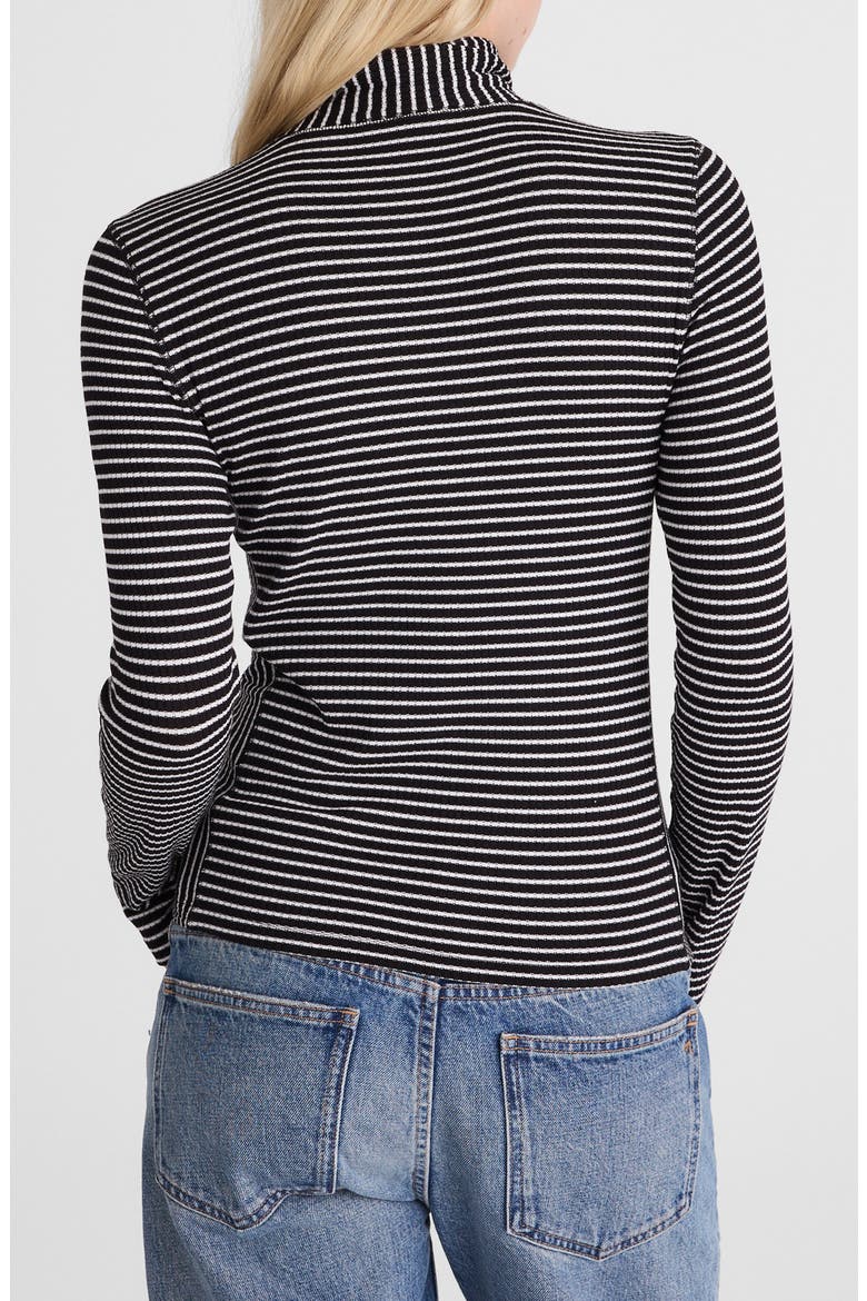 Stripe Rib Turtleneck Top, Alternate, color, WINTER WHITE