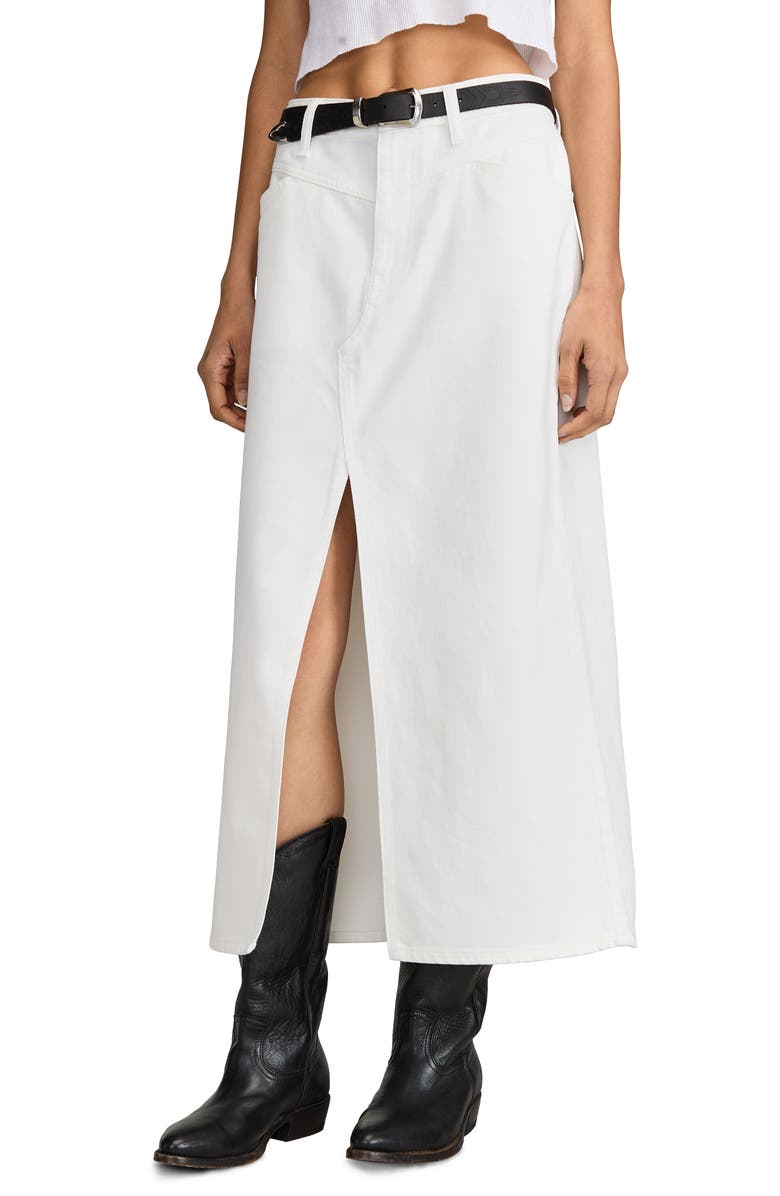 Lucky Brand Front Slit Denim Maxi Skirt, Alternate, color, 
