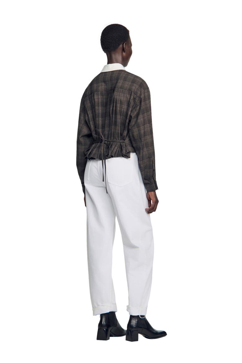 Check shirt with contrast collar, Alternate, color, Dark grey