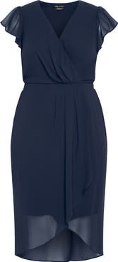 City Chic Faux Wrap Sheath Dress