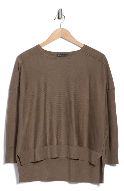 Adrianna Papell Drop Shoulder Tunic Sweater In Gray