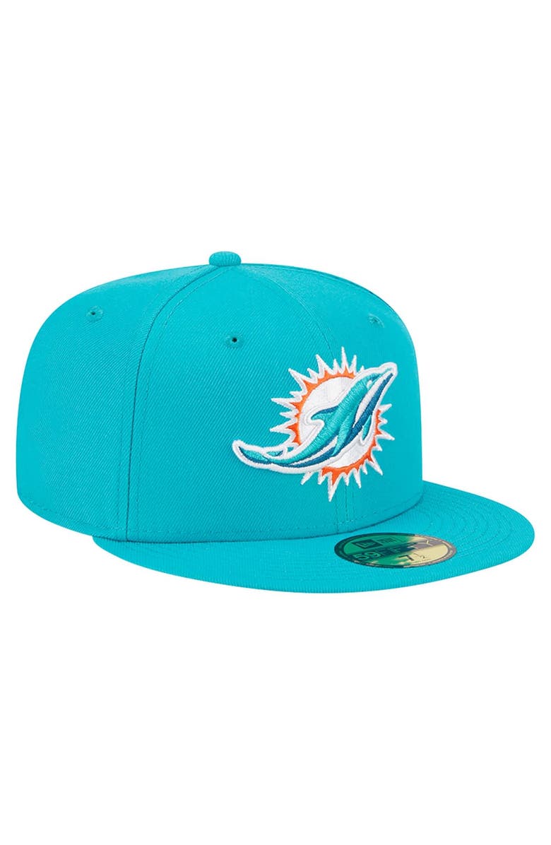 New Era Men's New Era Aqua Miami Dolphins  Main 59FIFTY Fitted Hat, Alternate, color, 