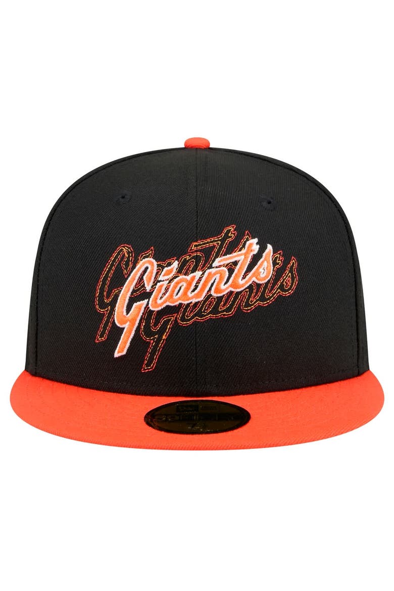 Men's New Era Black San Francisco Giants Shadow Stitch 59FIFTY Fitted Hat, Alternate, color, Black