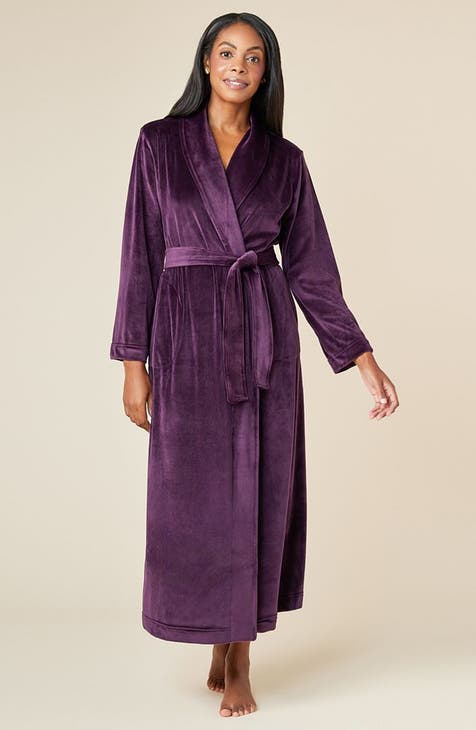 Purple silk robe women's best sale