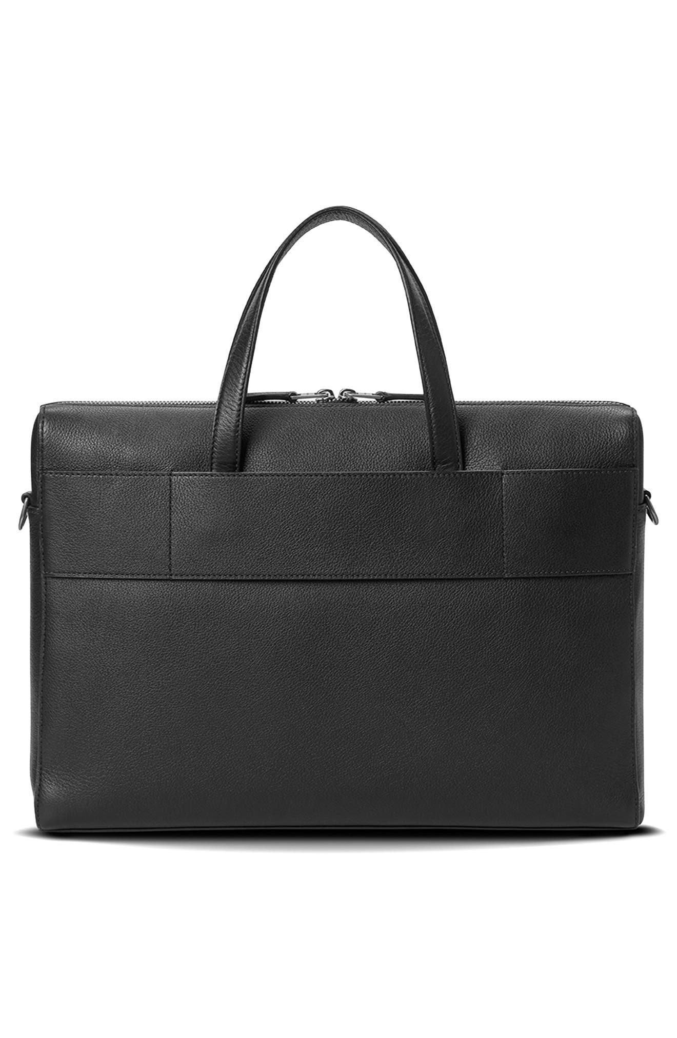 Shinola Canfield Essential Pebbled Leather Briefcase, Alternate, color, Black