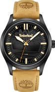 Timberland Rambush Leather Strap Watch, 42mm