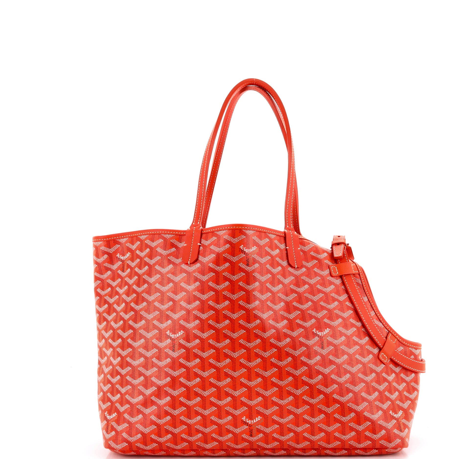 Pre-Owned Goyard Chien Gris Pet Carrier Tote Coated Canvas, Main, color, Orange