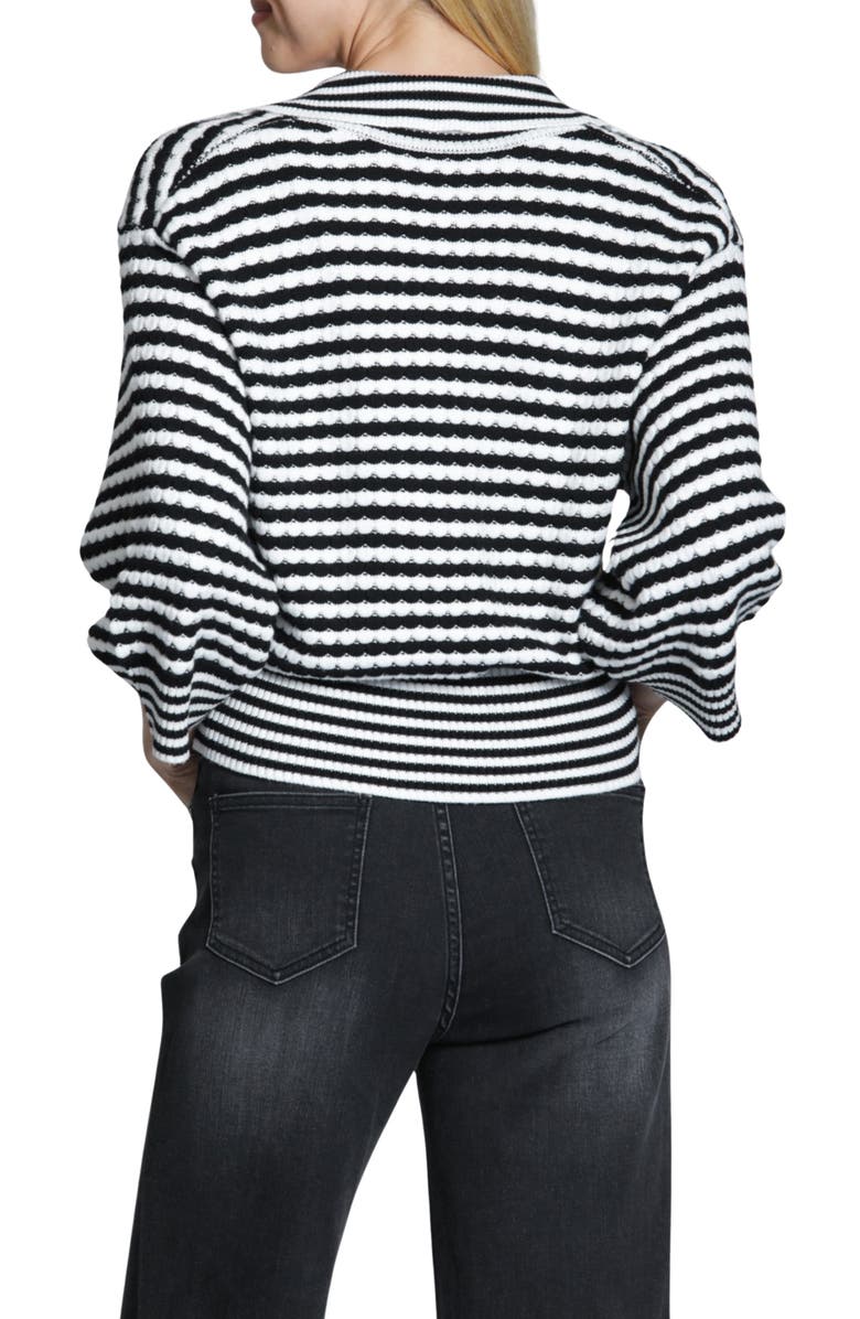 APNY Stripe Three-Quarter Sleeve Sweater, Alternate, color, Blackwhite Stripe
