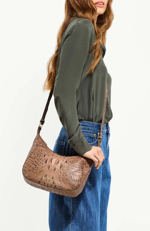 Brahmin Corinne Croc Embossed Leather Crossbody In Brown