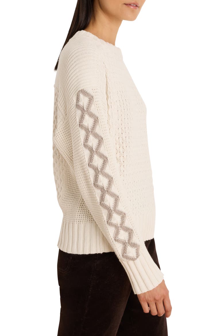 Criss Cross Sweater, Alternate, color, COCONUT