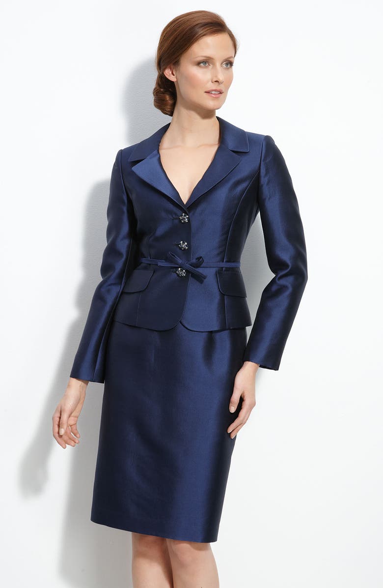 Oleg Cassini Silk-Blend Two-Piece Dress, Main, color,