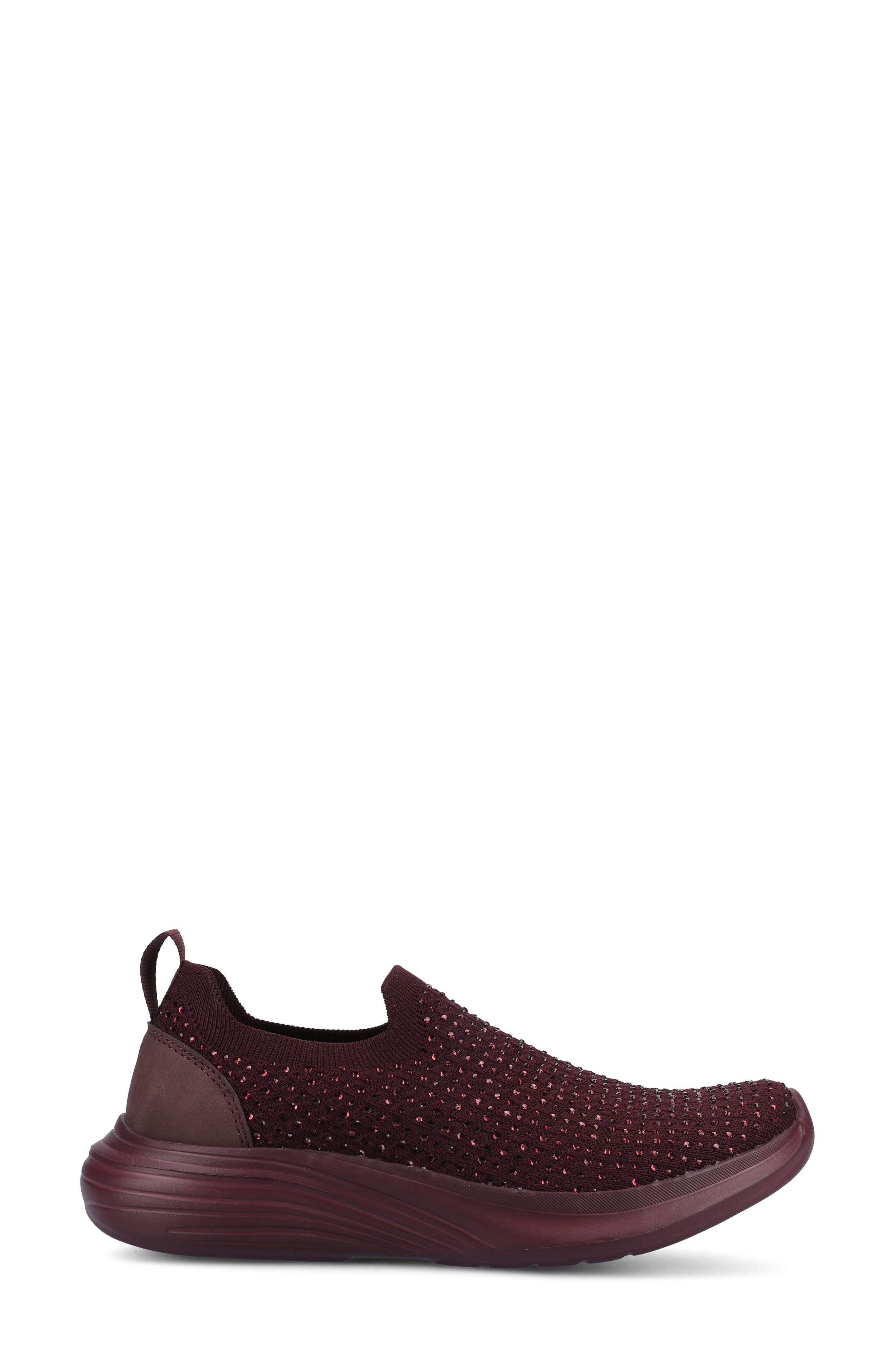 Linnea Knit Sneaker, Alternate, color, WINE/BLING