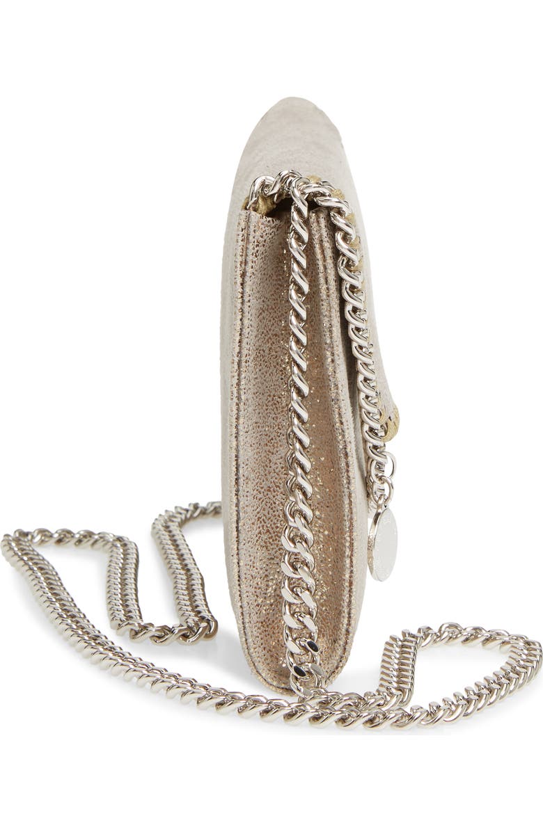 Stella McCartney Mini Falabella Metallic Faux Leather Crossbody Bag, Alternate, color,