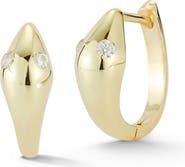 SPHERA MILANO Cubic Zirconia Snake Huggie Hoop Earrings