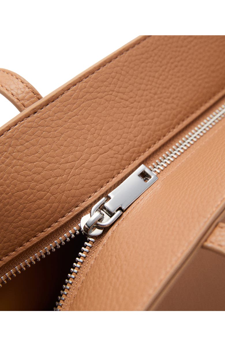 MANGO Double Handle Shopper Tote, Alternate, color, Leather