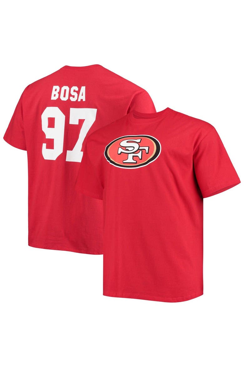 Men's Fanatics Branded Nick Bosa Scarlet San Francisco 49ers Big & Tall Player Name & Number T-Shirt, Main, color, Scarlet