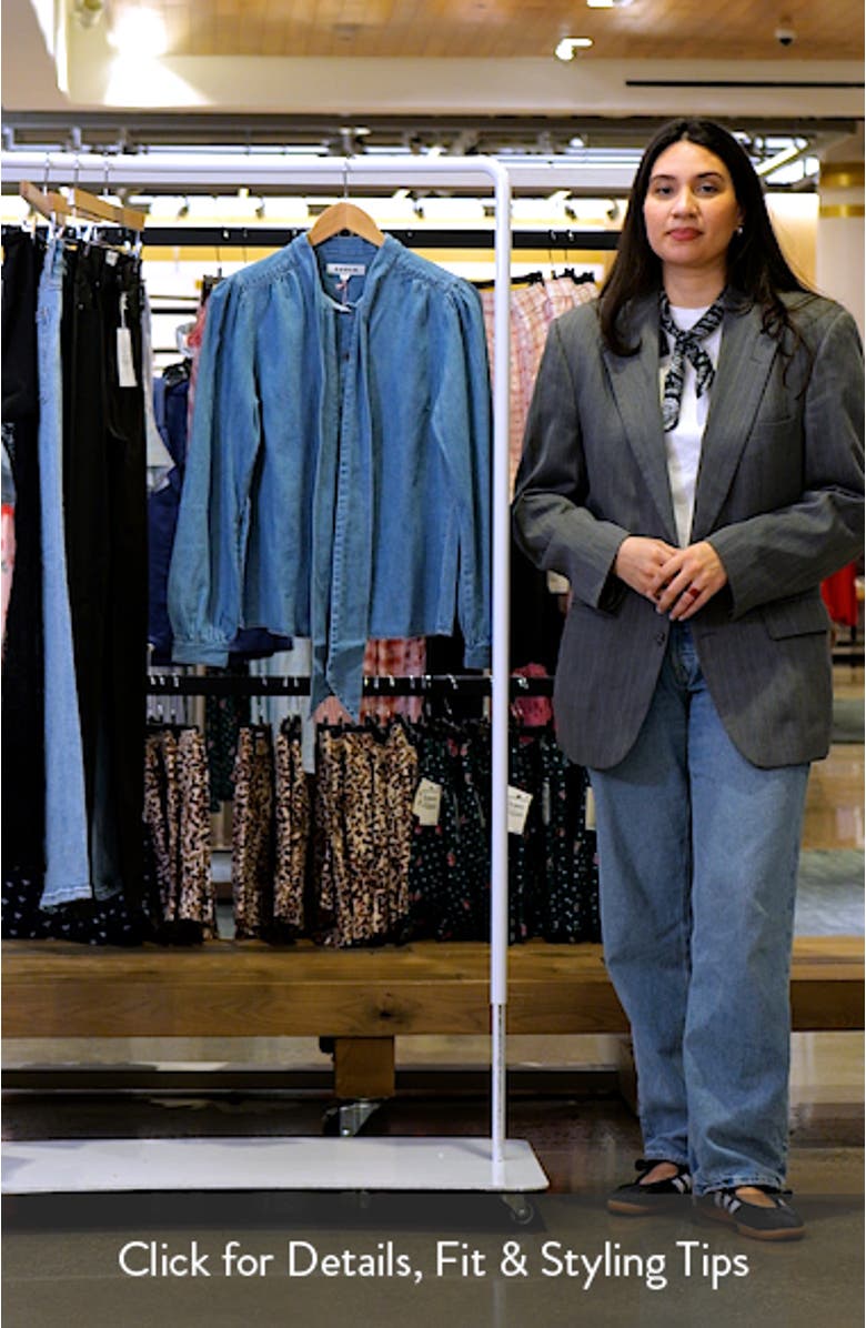 Tie Neck Denim Top, sales video thumbnail