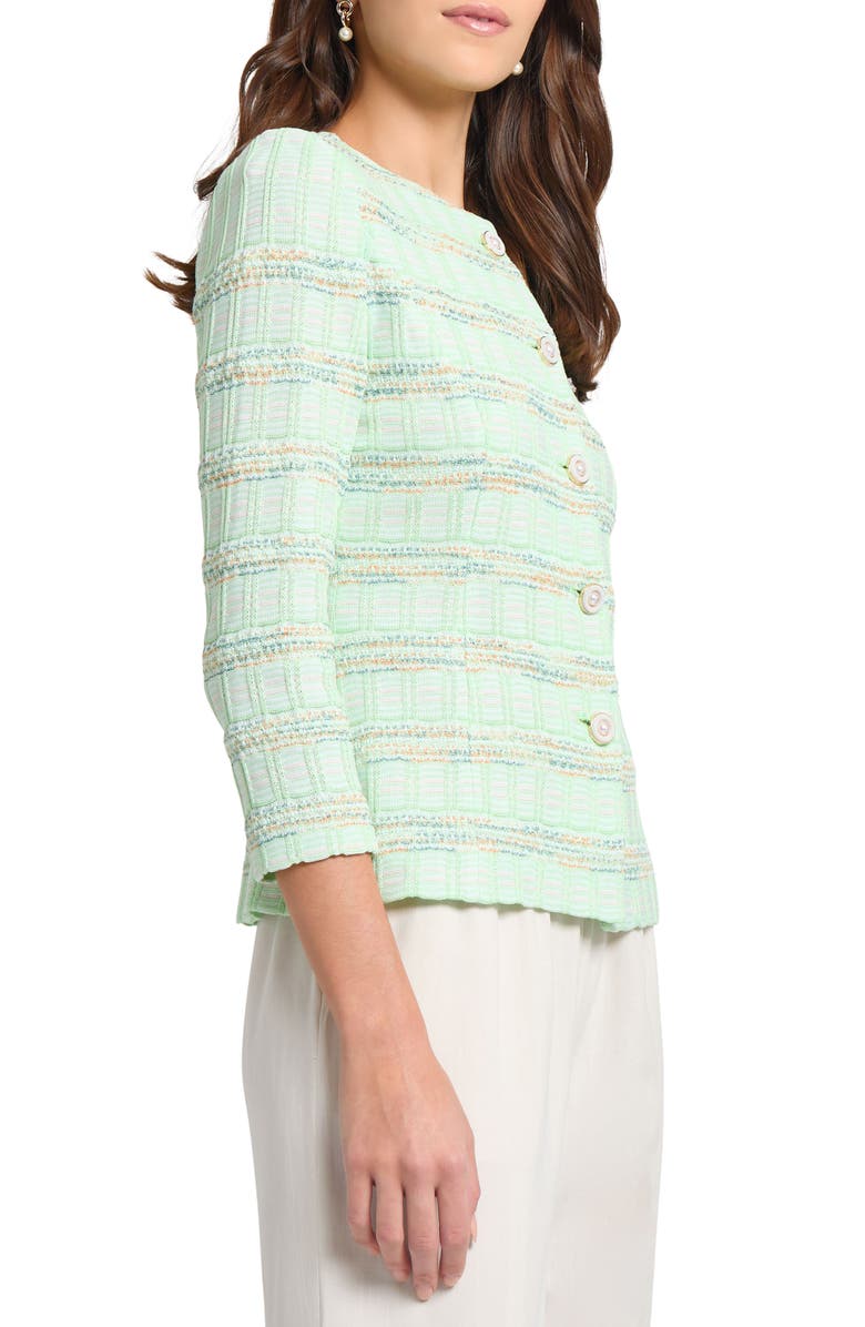 Misook Tailored Soft Plaid Knit Jacket, Alternate, color, 