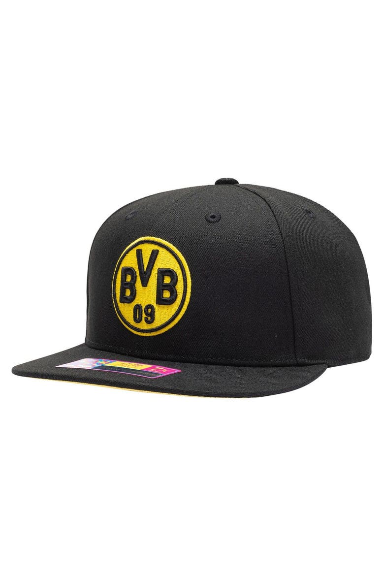 Men's Black Borussia Dortmund Draft Night Fitted Hat, Alternate, color, Black