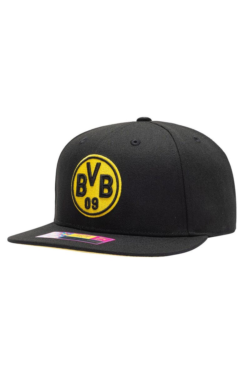 FAN INK Men's Black Borussia Dortmund Draft Night Fitted Hat, Alternate, color, 