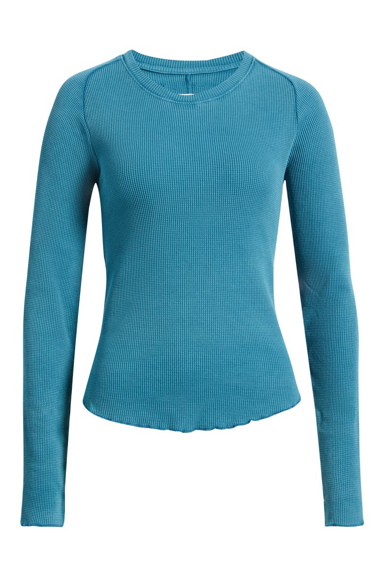 Easy Does It Long Sleeve Waffle Knit Cotton T-Shirt, Alternate, color, STILL SEA