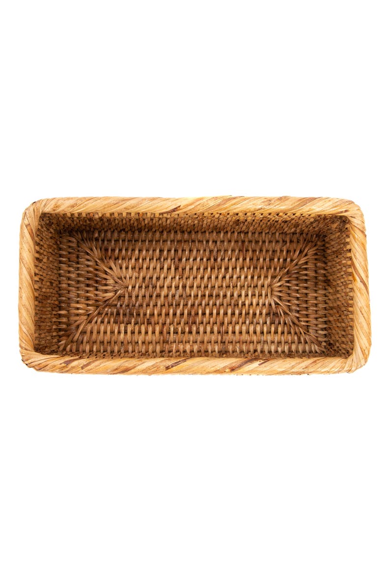 Artifacts Rattan Rectangular Everything Basket, Alternate, color, Honey Brown