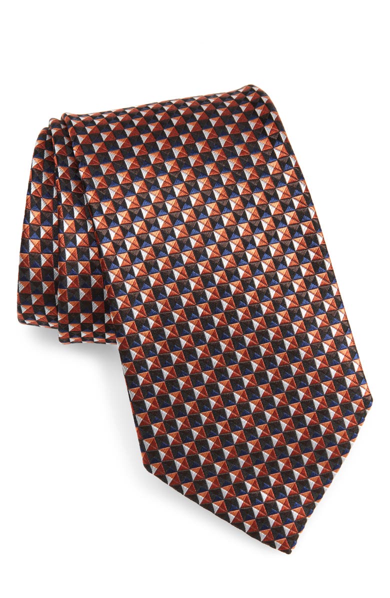 ZEGNA TIES Large Triangle Silk Tie, Main, color, Orange