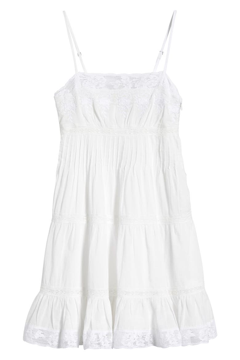Kids' Zuri Floral Lace Embroidered Tiered Dress, Main, color, WHITE