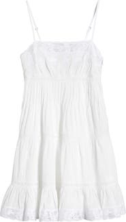 LoveShackFancy Kids' Zuri Floral Lace Embroidered Tiered Dress