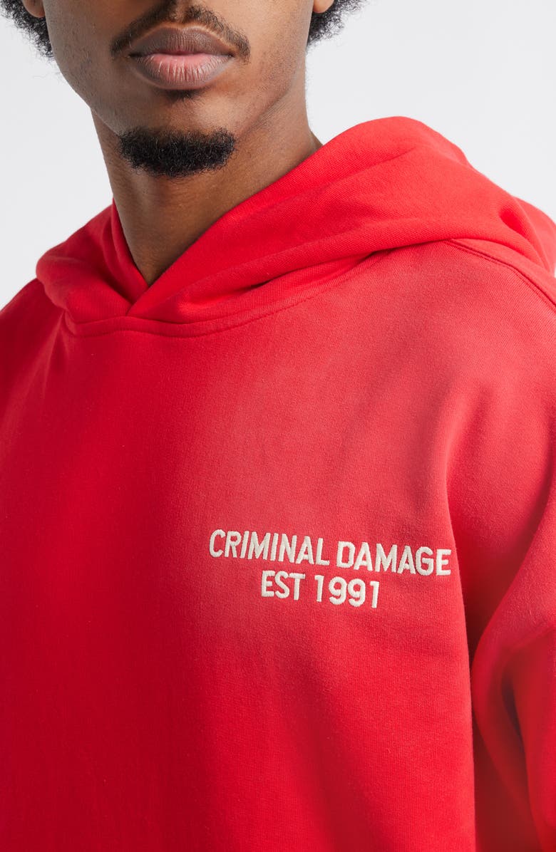 CRIMINAL DAMAGE Samurai Graphic Hoodie, Alternate, color, Washed Red