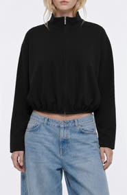 BY DESIGN Tori Zip Front Cropped Cardigan