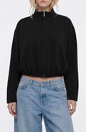 BY DESIGN Tori Zip Front Cropped Cardigan