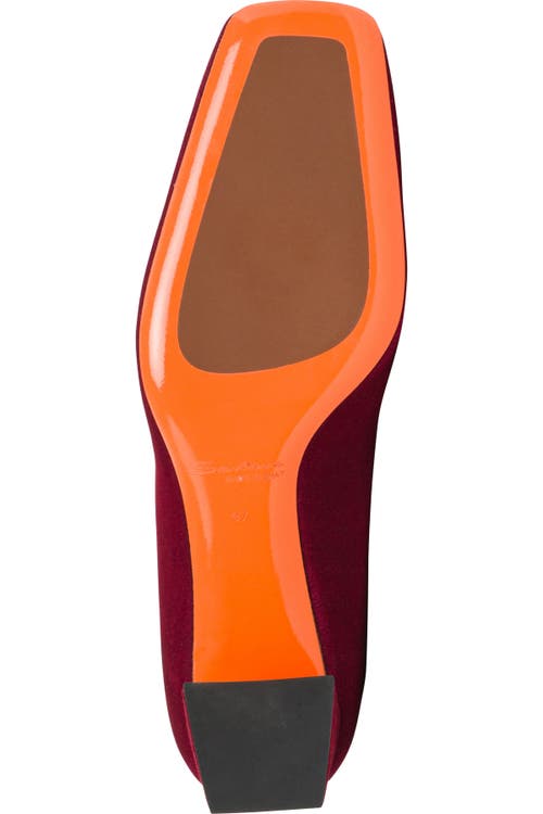 Santoni Suede Low-heel Pump In Burgundy