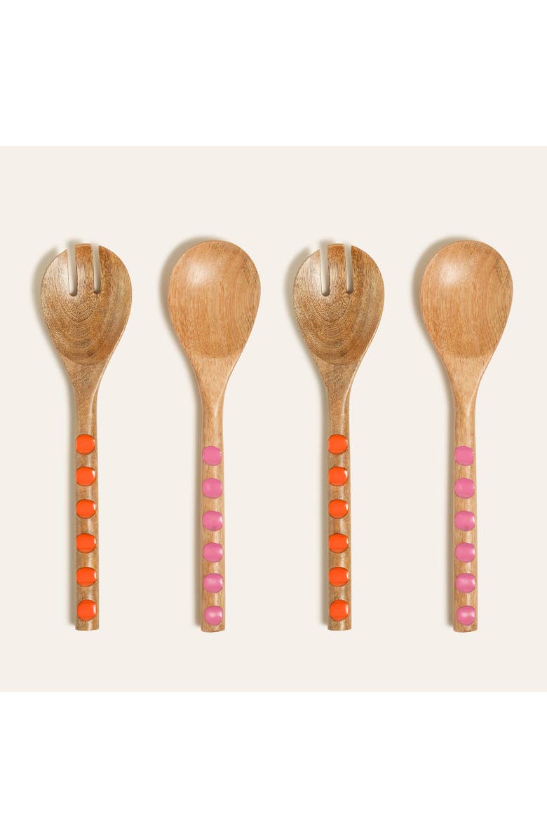 Zsa Zsa Zsu Lakri Pointed Mango Tree Salad Spoon Set Of 2, Main, color, Brown