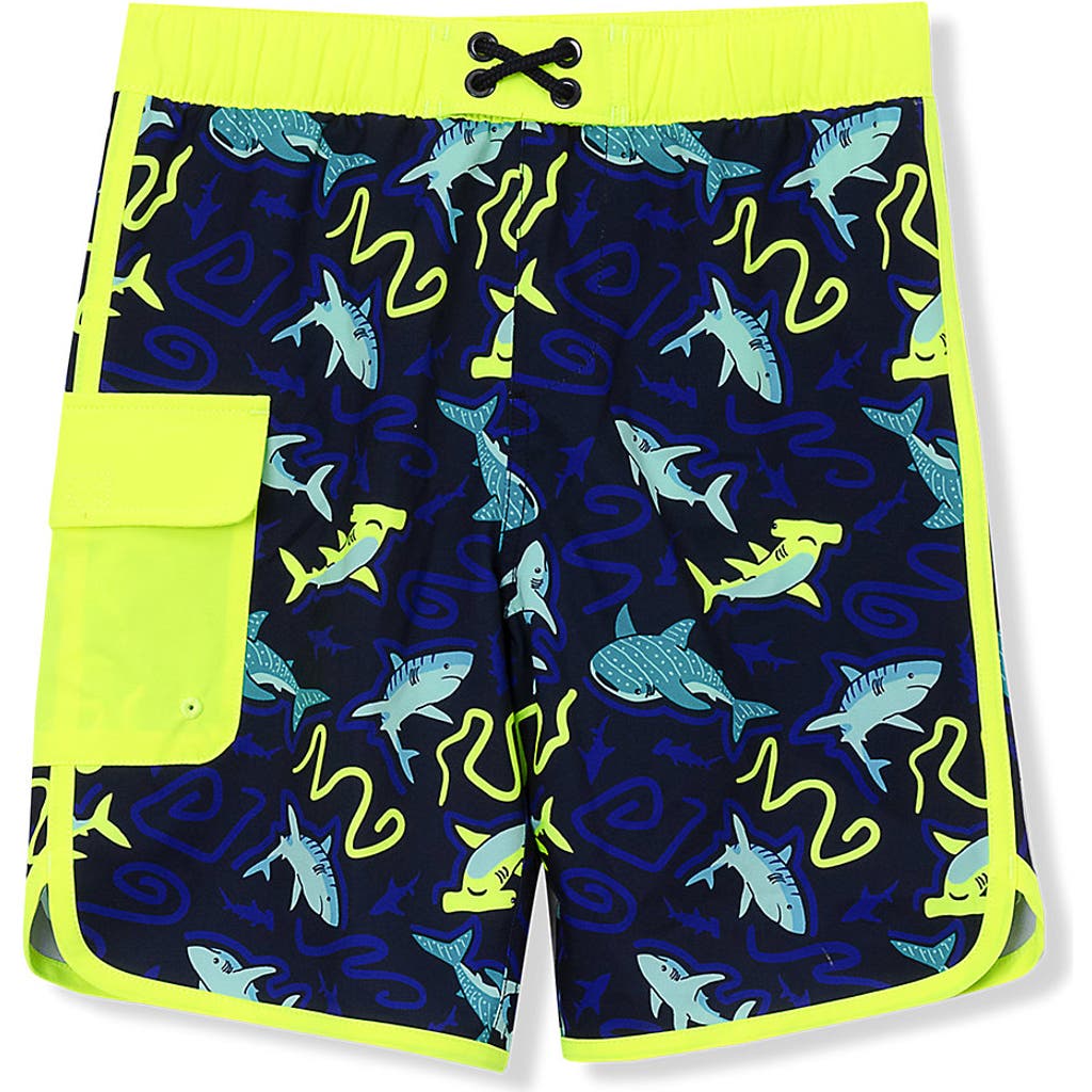 LANDS' END LANDS' END BOYS CHLORINE RESISTANT CARGO LONG BOARD SHORT