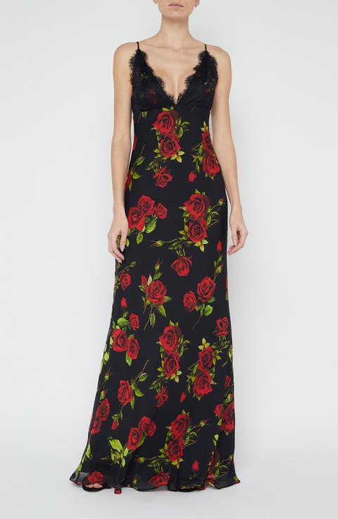 Susanna Floral Print Silk Slipdress