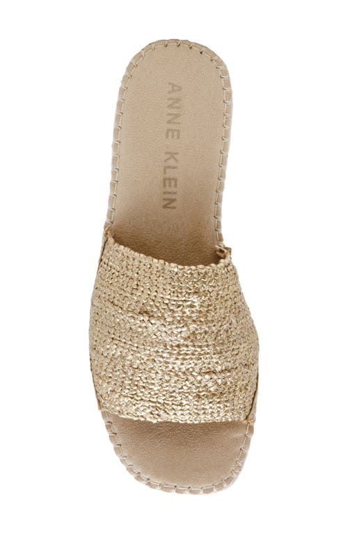 Anne Klein Cruz Platform Wedge Sandal In Light Gold