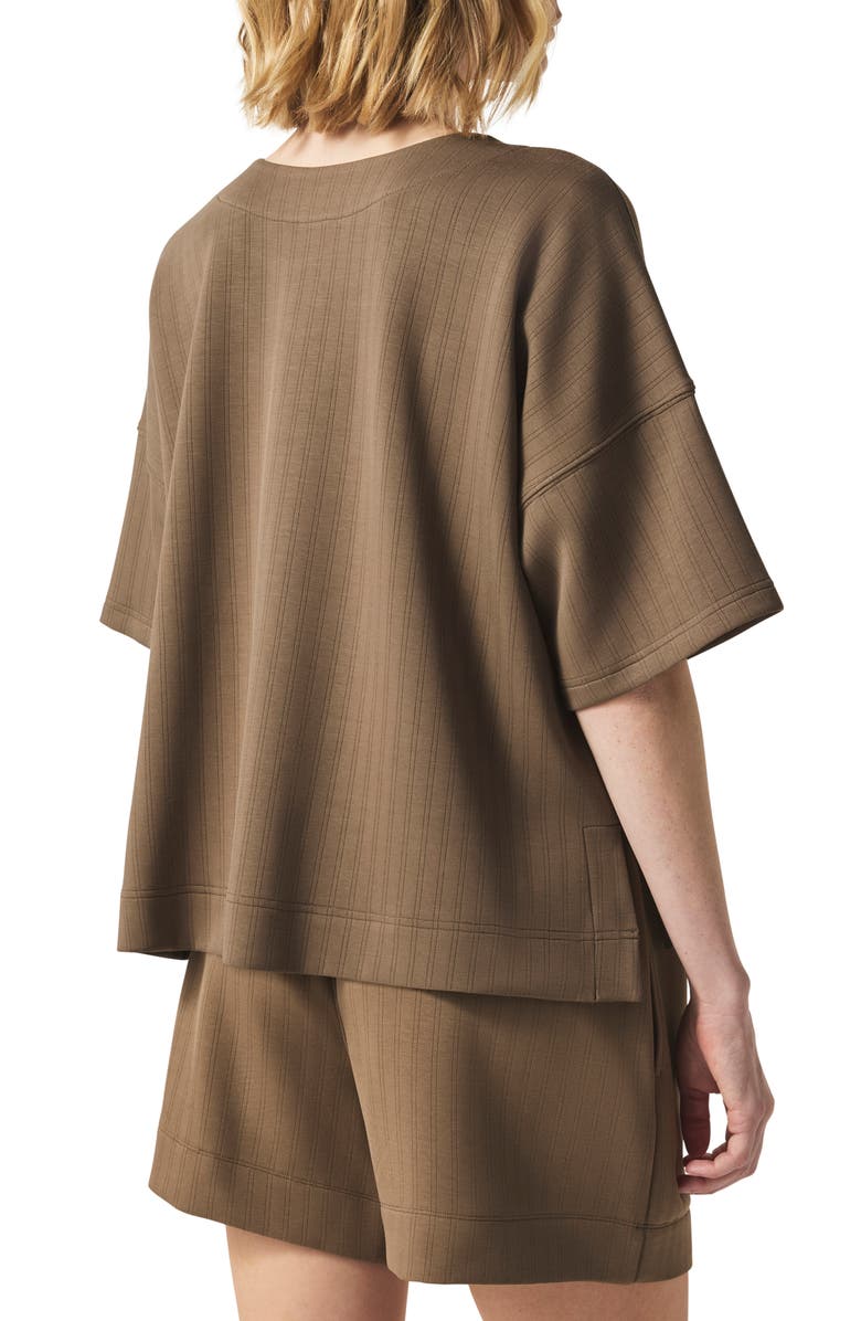 Splendid x @cellajaneblog Oversize Rib Scuba Knit T-Shirt, Alternate, color, Hazelnut