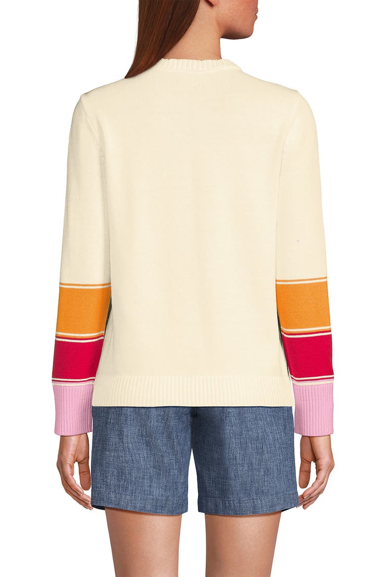 Cotton Drifter Crew Neck Sweater - Embroidered, Alternate, color, Fresh Ivory Stripe