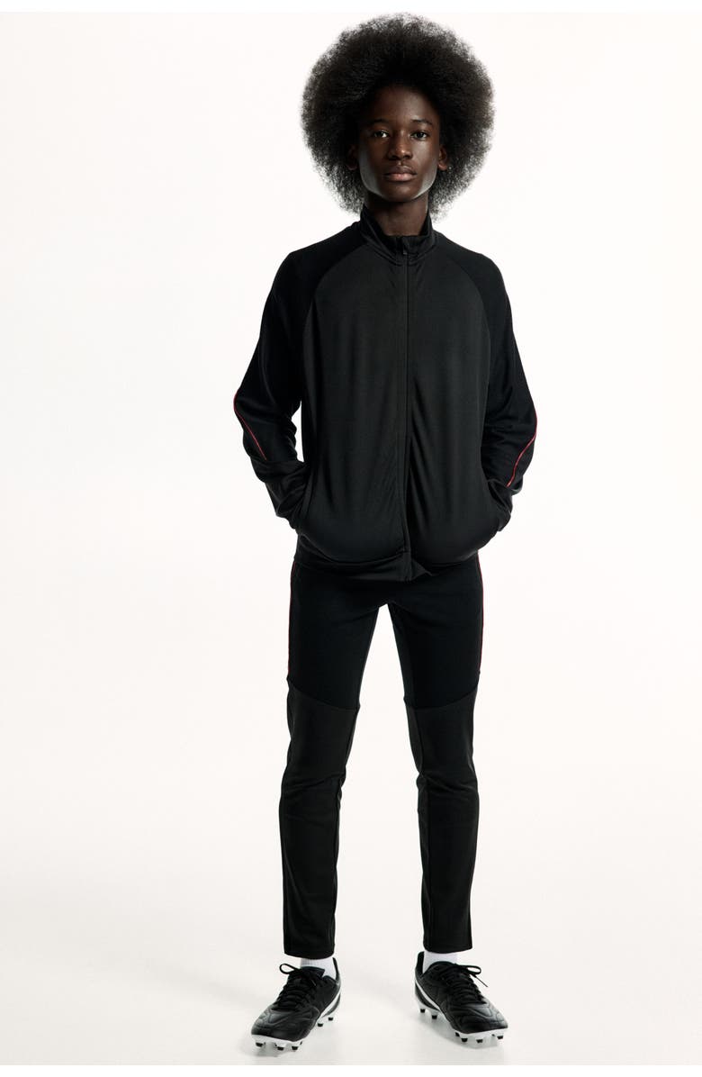 H&M Regular Fit Football Pants With Drymove, Alternate, color, Black