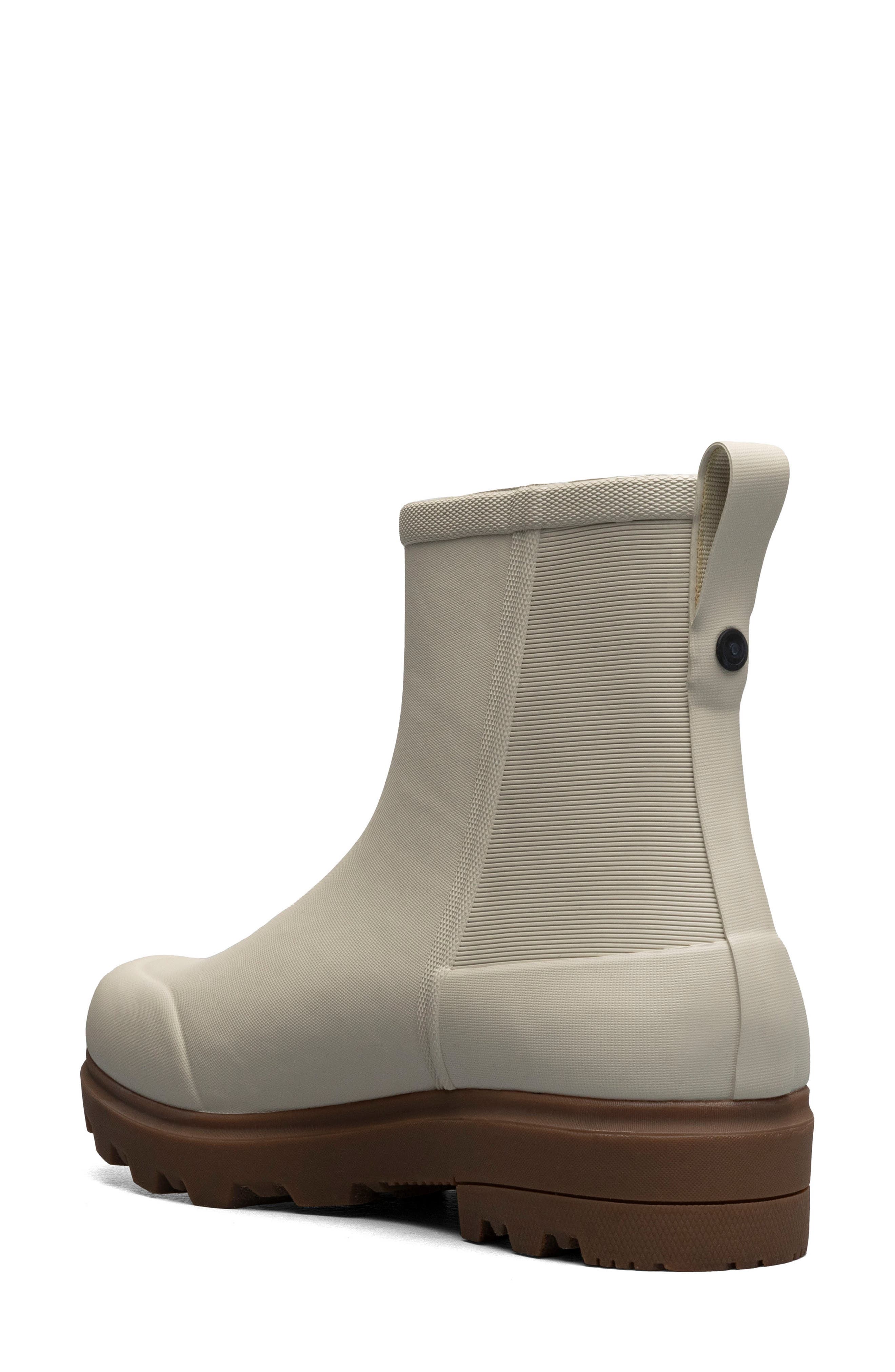 Bogs Holly Zip Waterproof Rain Boot, Alternate, color, Oatmeal