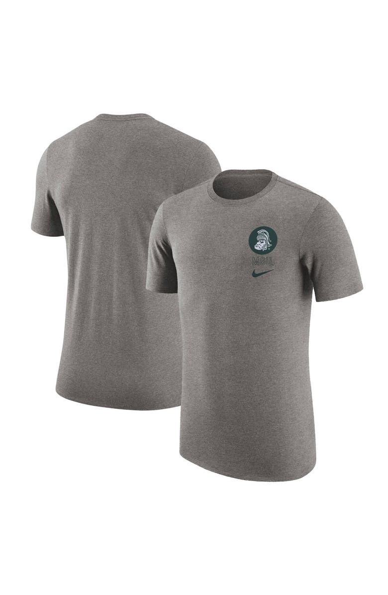 Nike Men's Nike Heather Gray Michigan State Spartans Retro Tri-Blend T-Shirt, Main, color, Heather Gray