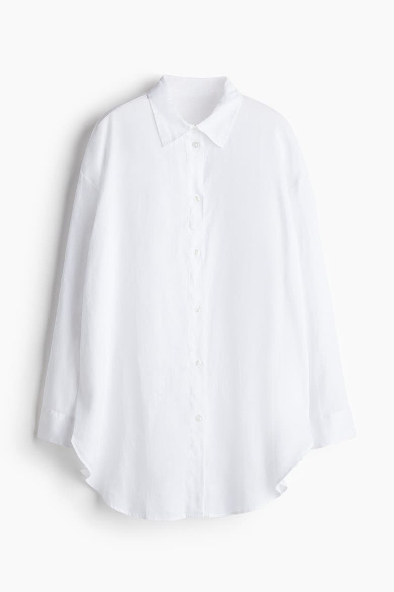 Linen Beach Shirt, Alternate, color, White