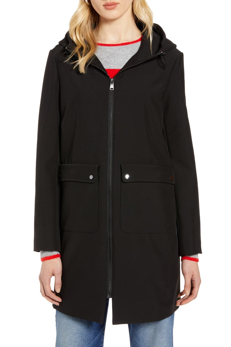 Hooded Raincoat, Alternate, color, BLACK