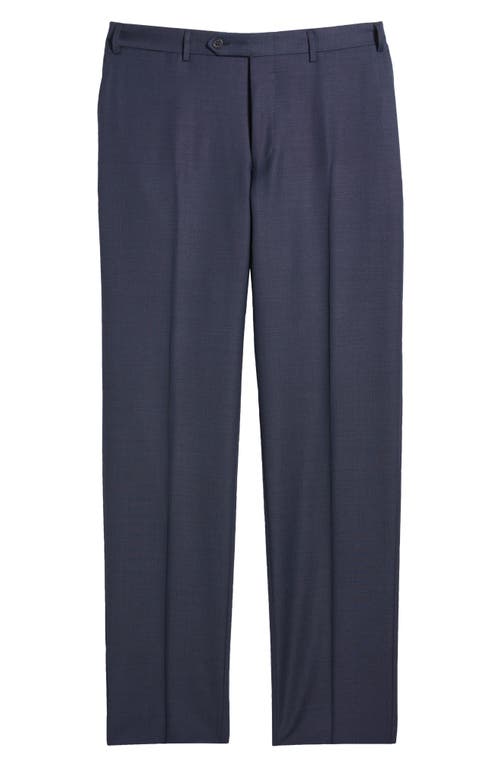 Canali Impeccabile Regular Fit Bird's Eye Super 130s Wool Dress Pants In Navy
