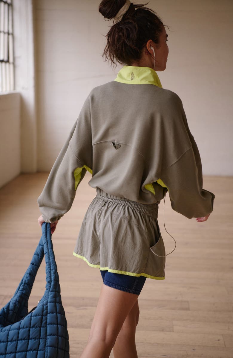 Free People FP Movement World Tour Pullover & Shorts Set, Alternate, color, Sage Stone Combo