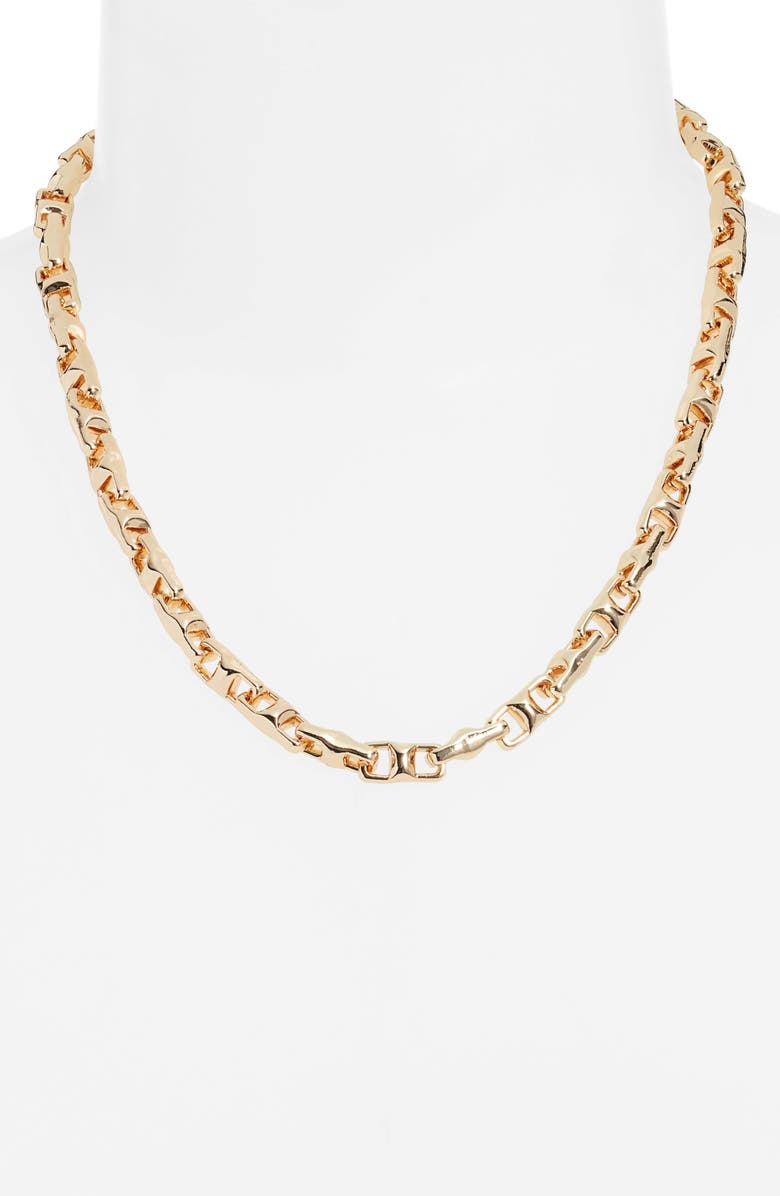 Nordstrom Square Mariner Link Necklace, Alternate, color, Gold