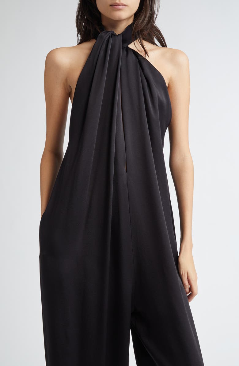Stella McCartney Envers Satin Jumpsuit, Alternate, color, Black